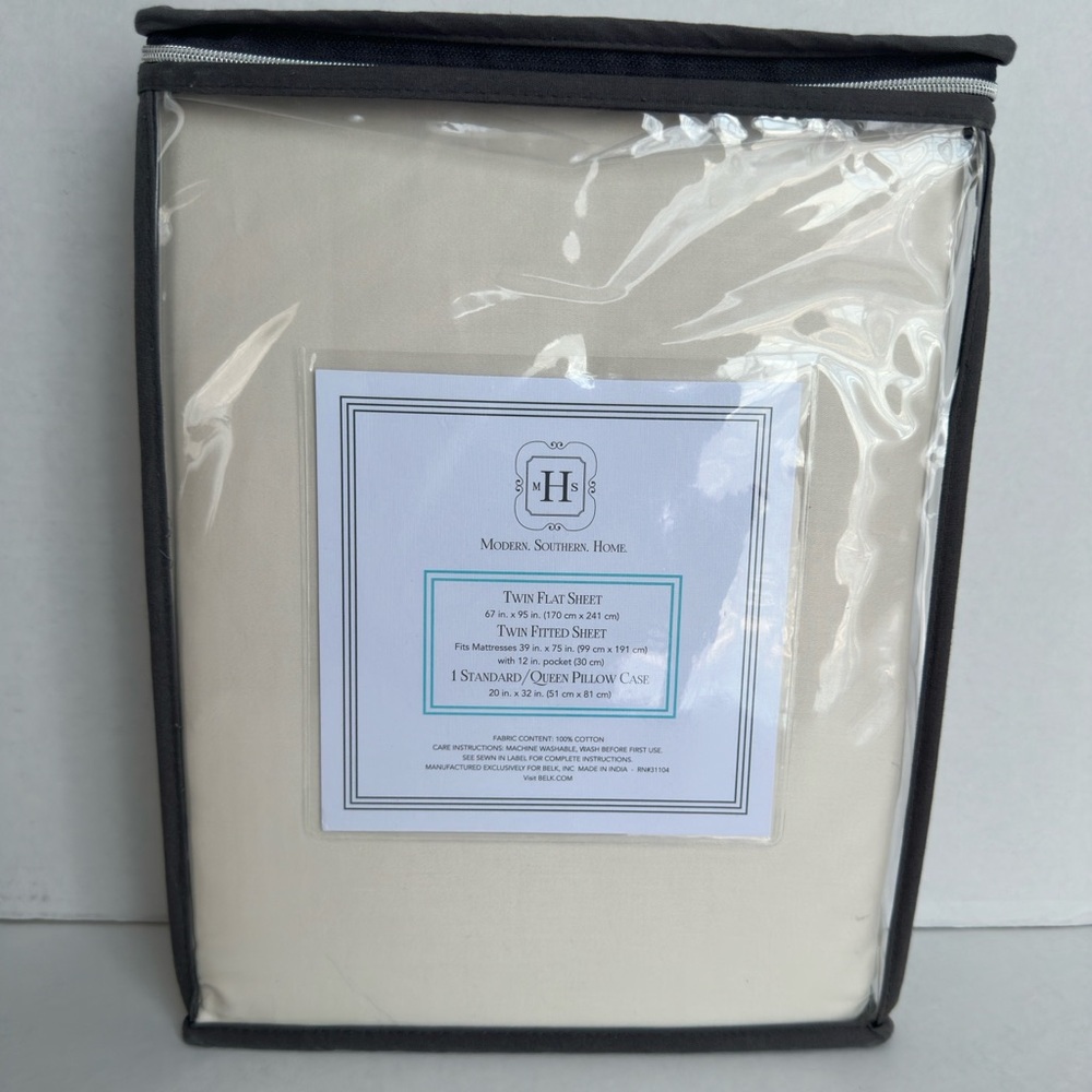 Modern Southern Home Twin Sheet Set – 300 Thread Count, Soft Sateen Cotton